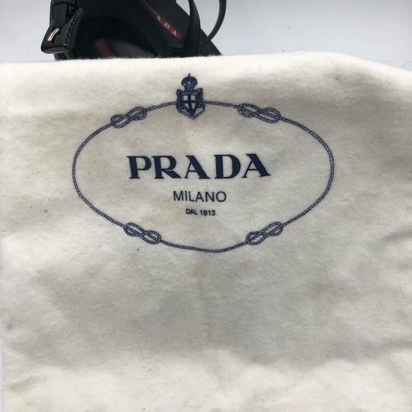 Prada wedge sandals- Blk patent size 38 - Picture 6 of 6